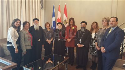 وزيرة الهجرة تلتقي الجالية المصرية في كنيسة مارمرقص بمونتريال الكندية