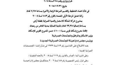 اعتماد تخطيط المرحلة الرابعة من مشروع الإسكان القومي بالعاشر من رمضان