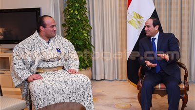 «السيسي» يشيد ببطل السومو المصري: نموذج مشرف لنا في اليابان