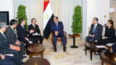 5 لقاءات وحوار تليفزيوني ومقال حصاد ثاني يوم رئاسي باليابان..السيسي يؤكد اعتزازه بالعلاقات التاريخية بين البلدين..يبحث جذب استثمارات جديدة..يطمئن على صحة إمبراطوراليابان..يستعرض تطورات الأوضاع المصرية