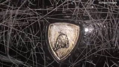 بالفيديو والصور.. متحف دنماركي يسمح للزوار بتشويه سيارة لامبورجينى