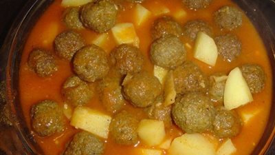 طريقة إعداد كفتة اللحم المفروم بالجرز والبطاطس