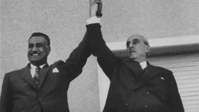 عبد الناصر في دمشق للاحتفال بالوحدة