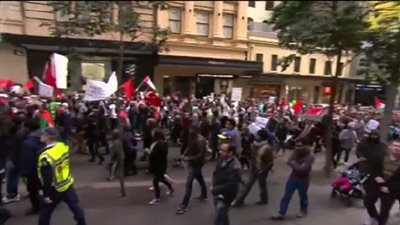 بالفيديو.. تظاهرات في أستراليا تضامنا مع غزة