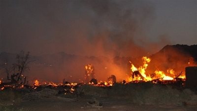 السيطرة على حريق مزرعة نخيل بالوادي الجديد