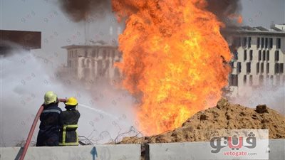 17 صورة ترصد انفجار خط بوتاجاز في التجمع الخامس