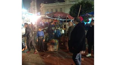 استمرار حملات إزالة الإشغالات على ميدان محطة مصر بالإسكندرية