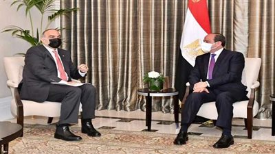 السيسي يبحث زيادة التبادل التجاري ومكافحة كورونا مع رئيس وزراء الأردن