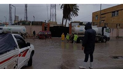 غرق شوارع الإسكندرية في مياه الأمطار | صور