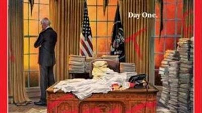 آخرها تلال الفوضى| 4 أغلفة لمجلة التايم الأمريكية أثارت الجدل خلال حكم ترامب