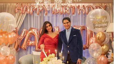 أحمد أبو هشيمة يحتفل بعيد ميلاد ياسمين صبري