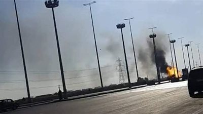 انفجار سيارة أسطوانات غاز على طريق 