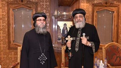 البابا تواضروس يستقبل أسقف ببا والفشن بالمقر الباوي