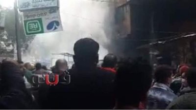 تفاصيل حريق مخزن بسوق التوفيقية.. ولا خسائر بشرية فى الواقعة | صور