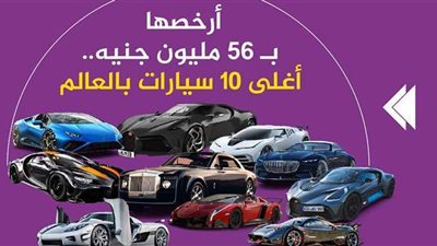 أرخصها بـ56 مليون جنيه.. أغلى 10 سيارات بالعالم | فيديوجراف