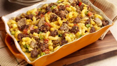 طريقة إعداد صينية المكرونة بالسجق من مطبخ الشيف نجلاء