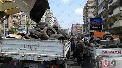 رفع 950 كاوتش سيارة لمنع استخدامها في حرائق شم النسيم ببورسعيد