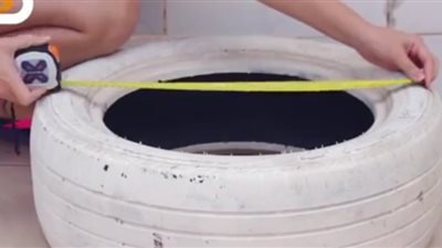 بالفيديو.. طريقة تحويل إطار السيارة القديم إلى مقعد مميز