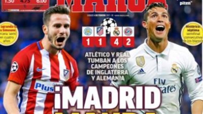 «ماركا الإسبانية» تحتفي بتأهل قطبي مدريد لنصف نهائي دوري الأبطال