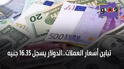 تباين أسعار العملات.. الدولار يسجل 16.35 جنيها