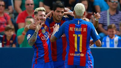 نيمار وميسي وسواريز يقودون هجوم برشلونة أمام يوفنتوس