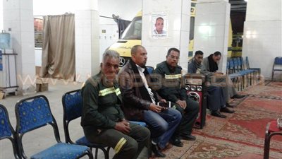 بالصور.. سرادق عزاء داخل مرفق إسعاف العريش للشهيد رضا الشحات