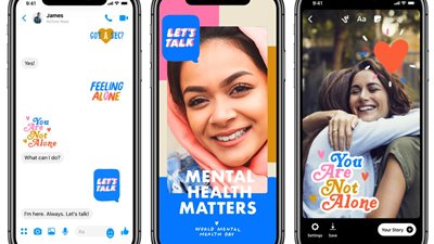 فلتر الكاميرا الجديد في فيس بوك وماسنجر يركز على ملصقات الصحة العقلية