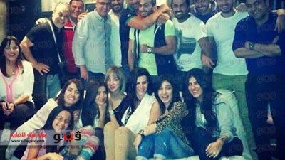 تامر حسنى وبسمة بوسيل في حفل إفطار أشرف زكى