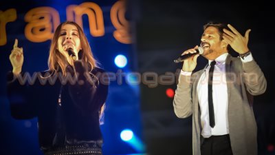 بالصور.. نانسي عجرم وحماقي يشعلان حفل «أورانج» بالمقطم