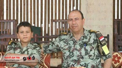 ننشر صورة شهيد المنصورة بالزي العسكري مع ابنه الأصغر