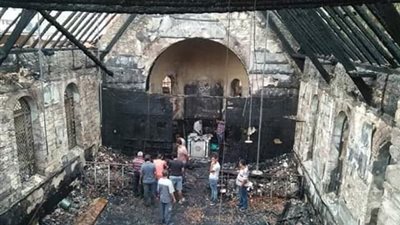 كنيسة حلوان المحترقة.. هجرها الألمان بعد الهزيمة وأعاد الأرثوذكس تعميرها