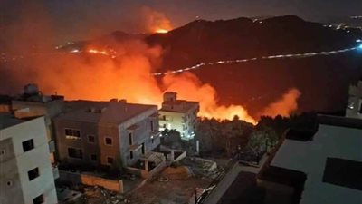 لبنان تحترق.. اندلاع النيران بمدينة الشوف اللبنانية وألسنة اللهب تصل المنازل (فيديو)