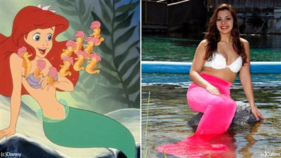 بالصورة.. أمريكية تحترف مهنة عروسة البحر بـ«ذيل سمكة صناعي»