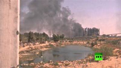 بالفيديو.. لحظة احتراق محطة كهرباء «غزة»