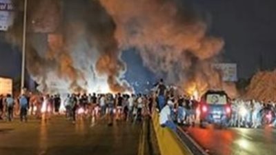 احتراق مجلس الدولة ودار الأوبرا وسط العاصمة بيروت