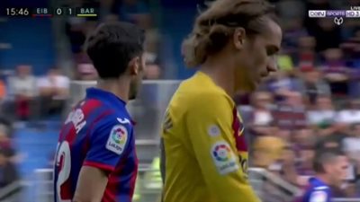 برشلونة يتفوق على إيبار بهدف في الشوط الأول (فيديو)