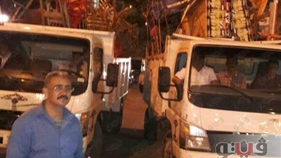 بالصور.. حملة ليلية لإزالة الإشغالات بالعجمي