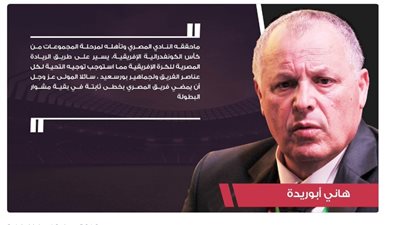 أبو ريدة: «المصري» يسير على طريق الريادة المصرية للكرة الأفريقية