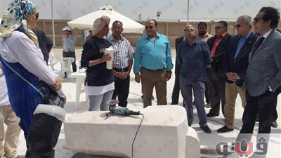 بالصور.. فاروق حسني يتفقد سمبوزيوم النحت الأول لـ«المقاولون العرب»