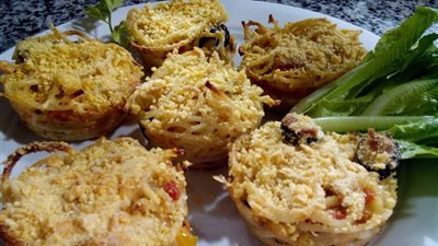 طريقة إعداد كب كيك الإسباجيتي بالجبن من مطبخ بسمة السباعي