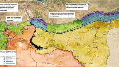 أول خريطة لشمال سوريا وفق معطيات الاتفاق 