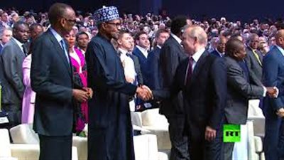 بوتين والسيسي يرحبان بالزعماء الأفارقة في سوتشي (فيديو)