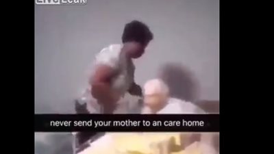 لقطات مؤلمة لممرضة تعتدي على مسنة بالضرب (فيديو)