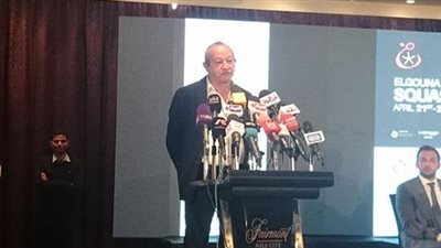 بالصور.. بدء مؤتمر إطلاق بطولة الإسكواش الدولية بحضور «ساويرس»