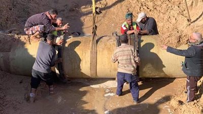 مياه الشرب بشمال سيناء: الانتهاء من إصلاح خط الـ1000مم المغذى للعريش | صور