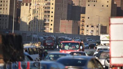 زحام مروري  أعلى الطريق الدائري بسبب حريق فيصل | صور