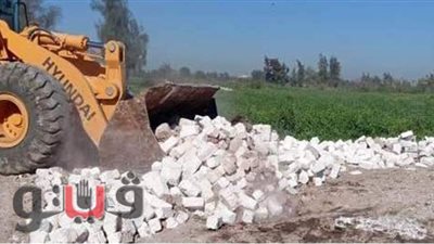إزالة 5 حالات تعد على الأراضي الزراعية بالشرقية