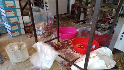 التحفظ علي 2500 كرتونة مقرمشات وجيلي مجهولة المصدر في القليوبية