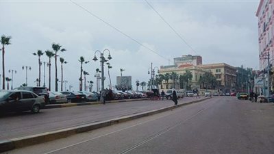 هطول أمطار متوسطة والغيوم تُسيطر على سماء الإسكندرية