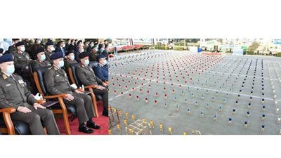 وزير الدفاع يشهد حفل انتهاء فترة الإعداد العسكري لطلبة الكليات العسكرية